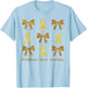 Coquette Gold Ribbon We Wear Gold Childhood Cancer Awareness T-Shirt - T-Shirt | Light Blue