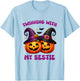 Twinning With My Bestie Halloween Pumpkin And Men T-Shirt - T-Shirt | Light Blue