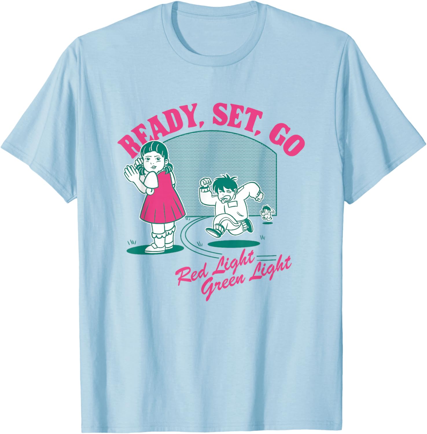 Squid Game 2 Ready Set Go Red Light Green Light T-Shirt - T-Shirt | Light Blue
