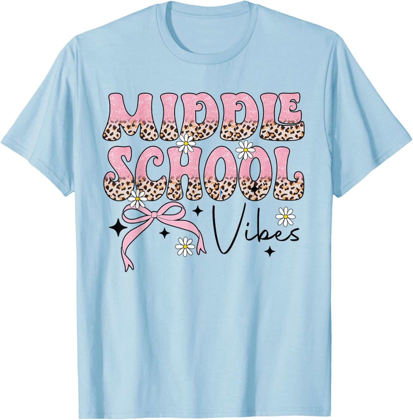 Retro Coquette Middle School Vibes Teacher Teen Boys Girls T-Shirt - T-Shirt | Light Blue