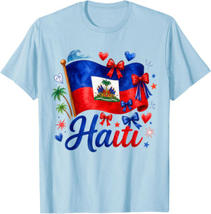 Haiti Haitian Flag Outfits Haiti Flag Day T-Shirt - T-Shirt | Light Blue