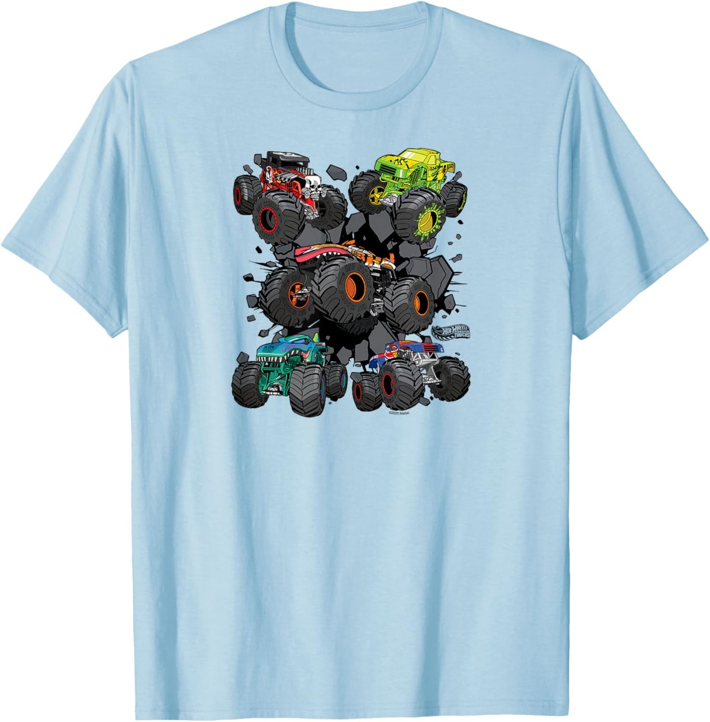 Hot Wheels Monster Trucks Road Bike T-Shirt - T-Shirt | Light Blue