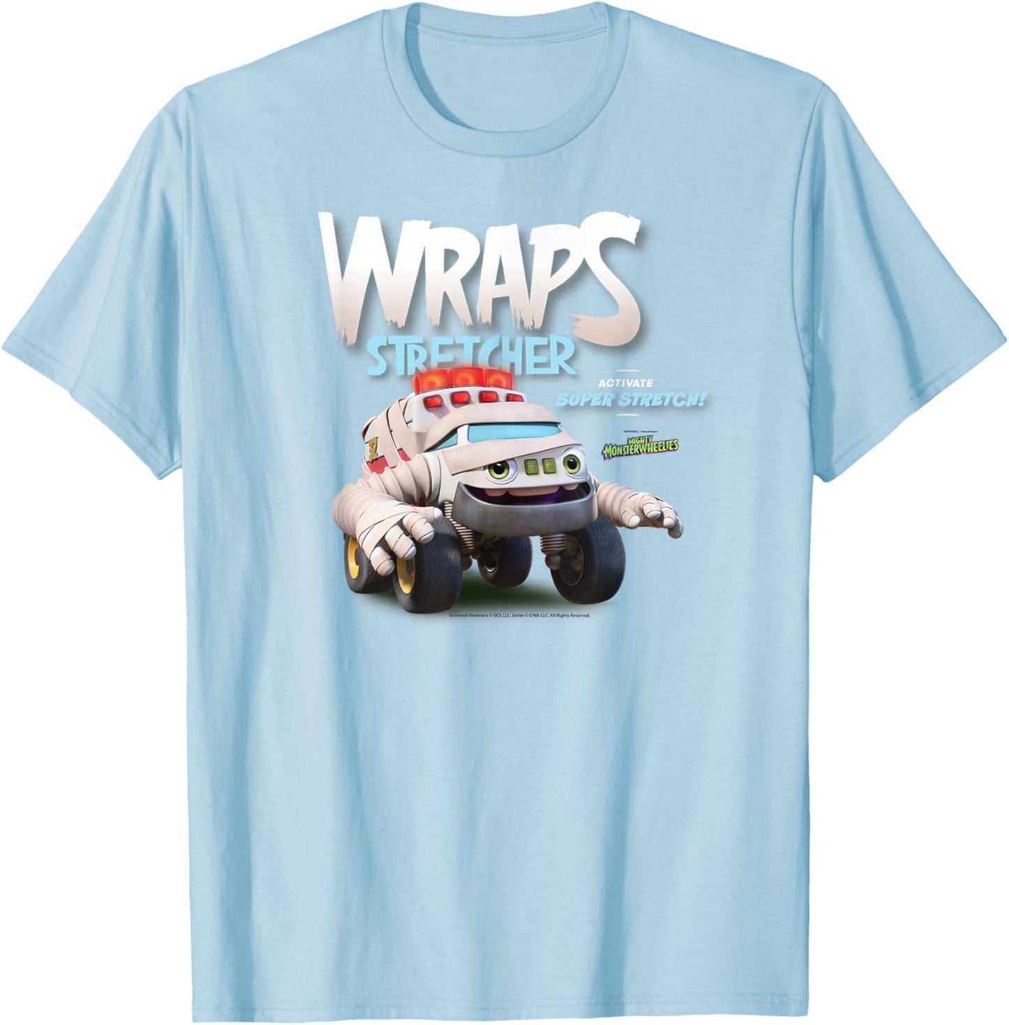 DreamWorks Mighty MonsterWheelies Wraps Stretcher T-Shirt - T-Shirt | Light Blue