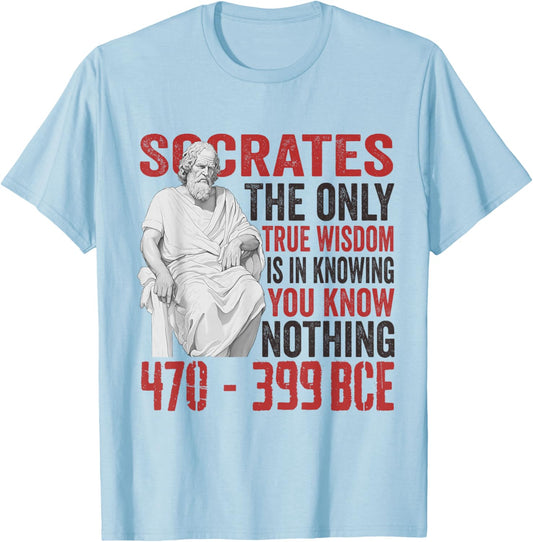 Socrate Ancient Philosopher Quote Classical Greek Philosophy T-Shirt - T-Shirt | Light Blue