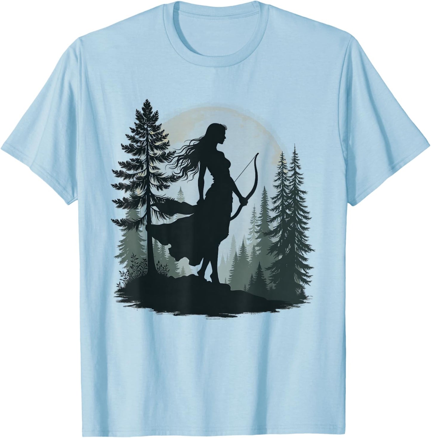 Agema Apparel Greek Goddess Artemis , Women's Adults, Short Sleeve, White, Small, Artemis , Greek Mythology Gift T-Shirt - T-Shirt | Light Blue
