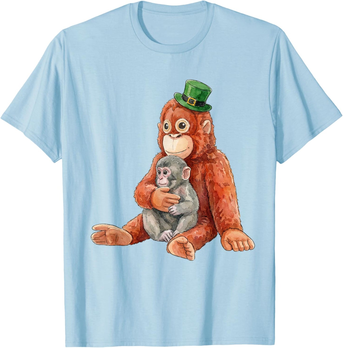 Punch Monkey St Patrick's Day Baby Little Punch Big Love T-Shirt - T-Shirt | Light Blue