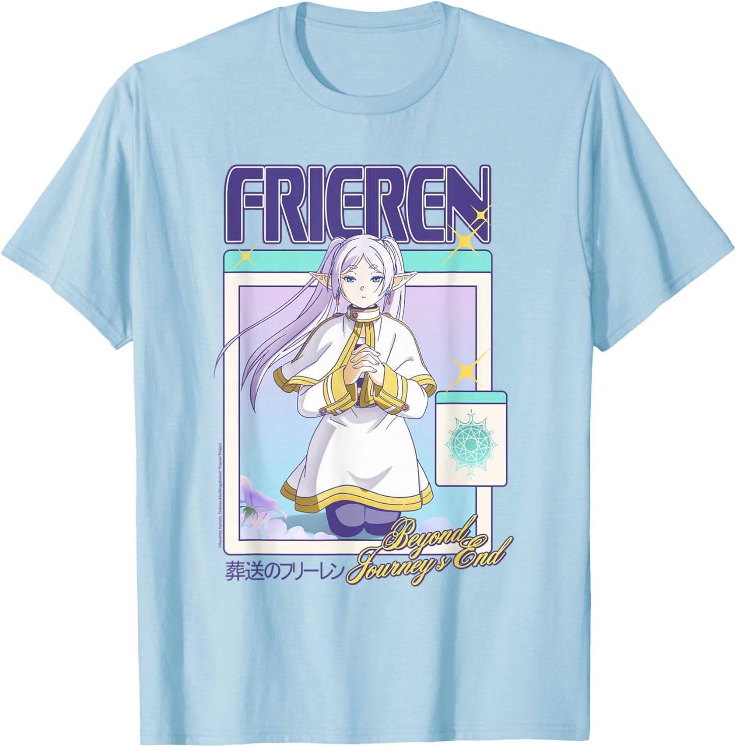 Frieren Gamer Girl Windows Y2K Fantasy Anime T-Shirt - T-Shirt | Light Blue