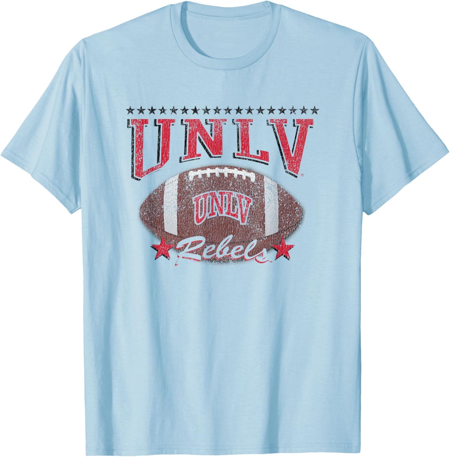 UNLV Rebels Football Vintage Stars White Officially Licensed T-Shirt - T-Shirt | Light Blue