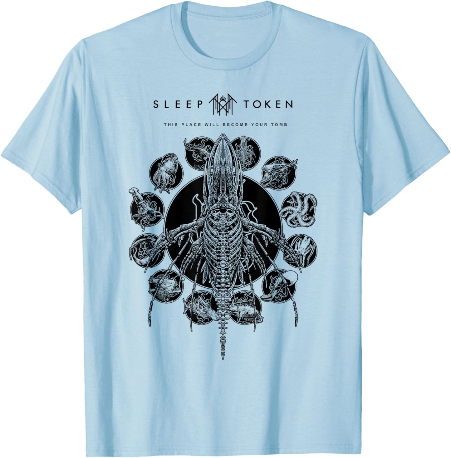Sleep Token Remains White T-Shirt - T-Shirt | Light Blue