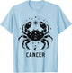 Whimsical Crab Zodiac Symbol Cancer Sign Astrological T-Shirt - T-Shirt | Light Blue