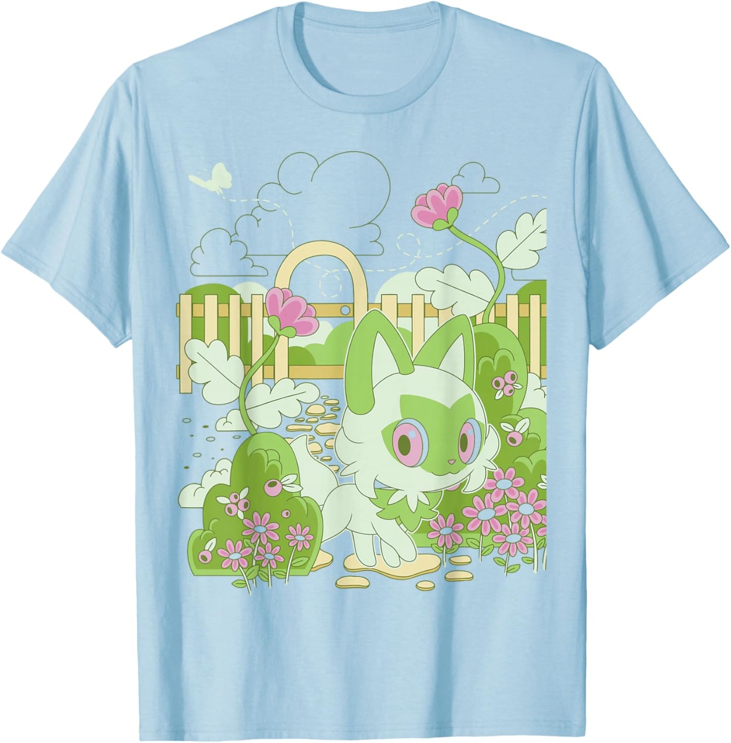 Pokémon - Sprigatito Nature T-Shirt - T-Shirt | Light Blue