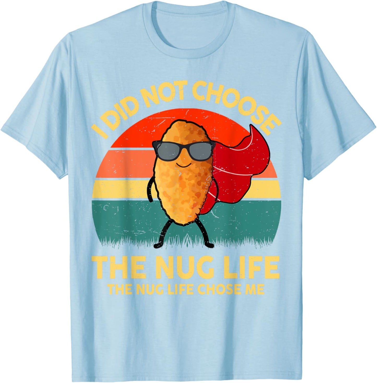Kids Nug-Life Toddler Boy Funny I Love Chicken Nuggets Retro T-Shirt - T-Shirt | Light Blue