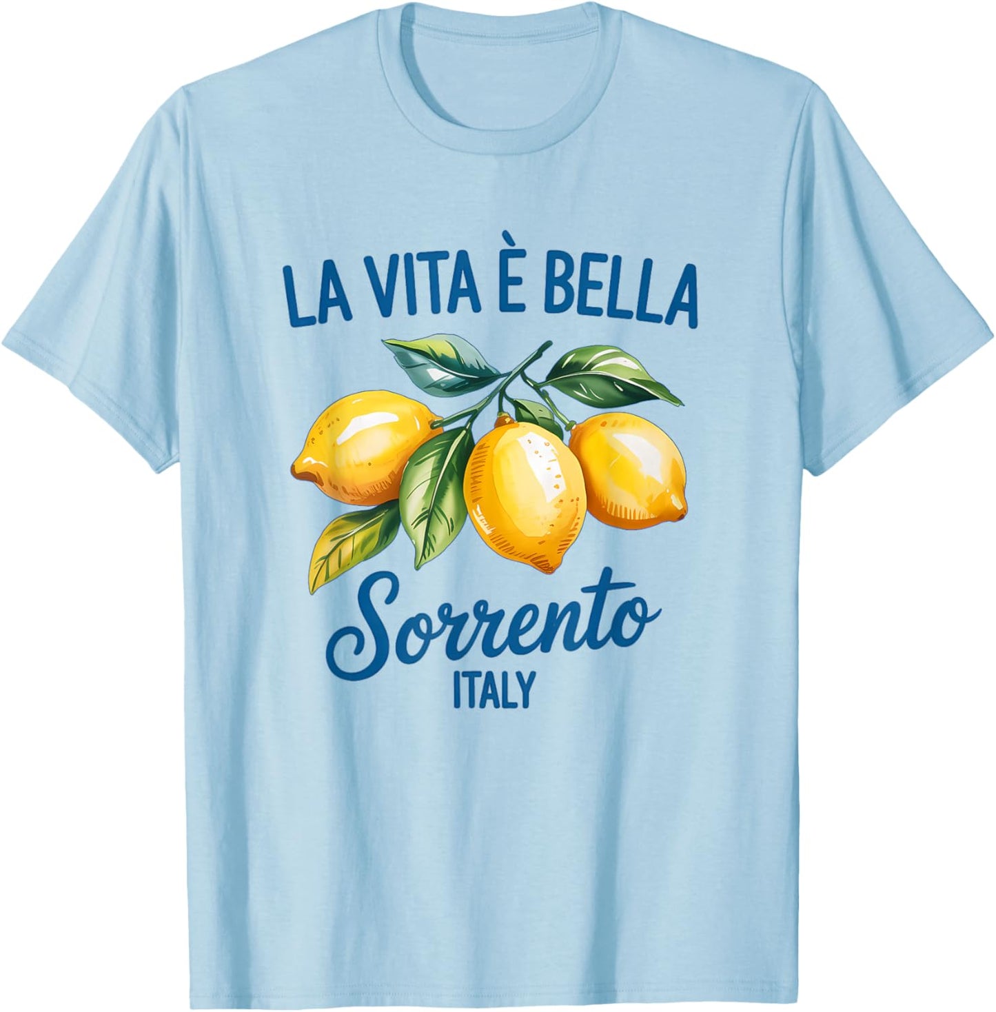 La Vita Bella Floral Blossom Italia Zitronenzweig T-Shirt - T-Shirt | Light Blue