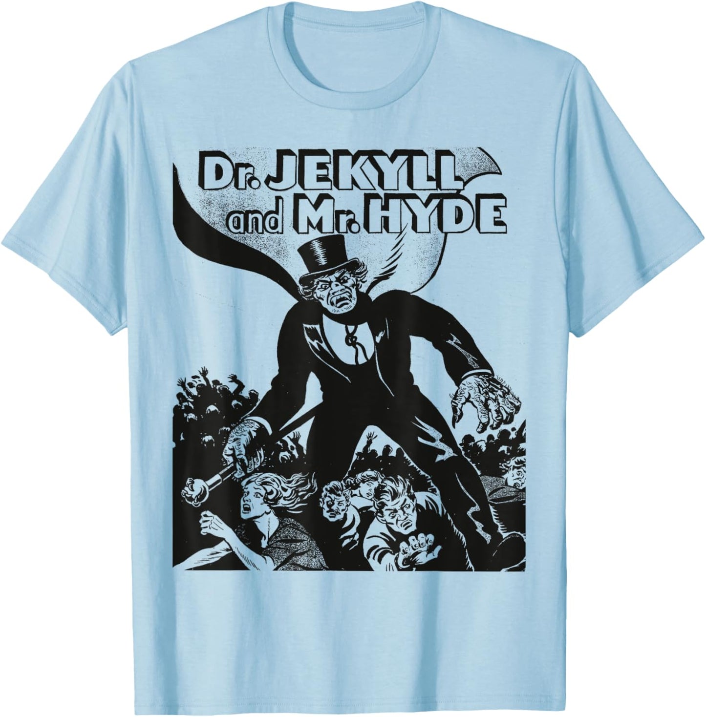 Dr. Jekyll & Mr. Hyde Horror Retro Halloween Monster T-Shirt - T-Shirt | Light Blue