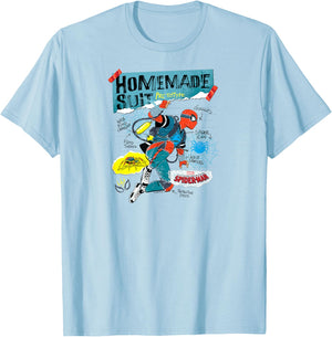 Your Friendly Neighborhood Spider-Man - Homemade Schematics T-Shirt - T-Shirt | Light Blue