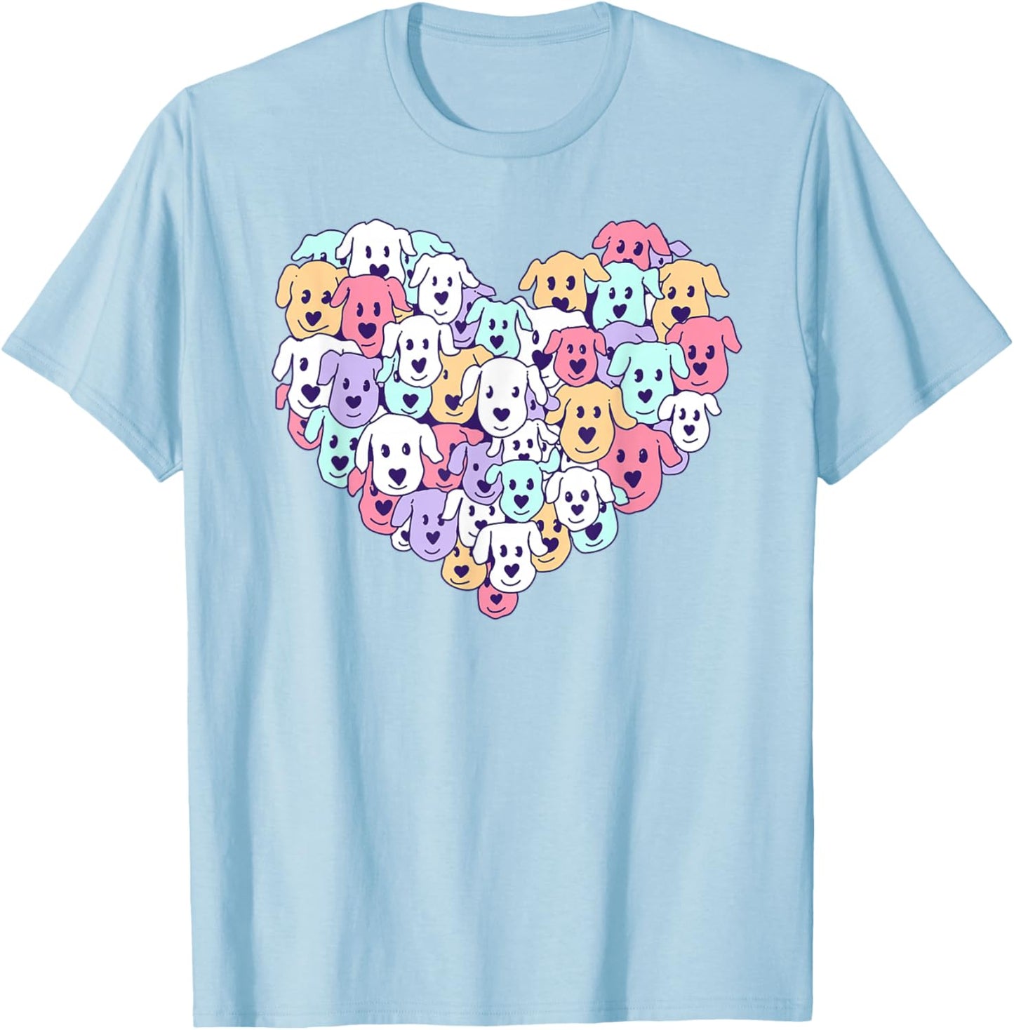 Heart of Dogs Design T-Shirt - T-Shirt | Light Blue
