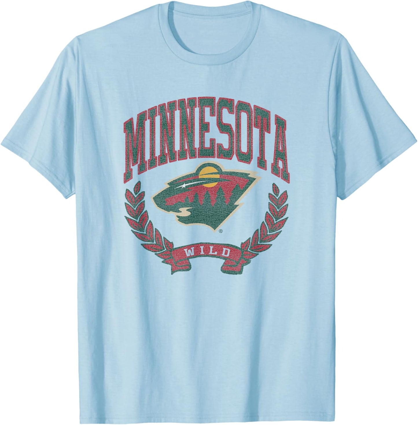 Minnesota Wild Vintage Victory Gray Officially Licensed T-Shirt - T-Shirt | Light Blue