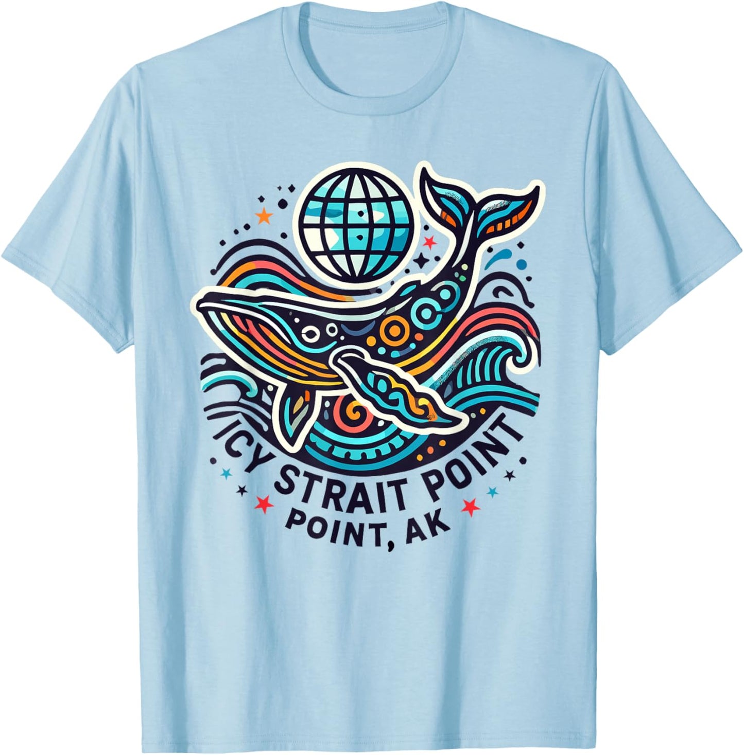 Icy Strait Point, AK Shirt Alaska Adventure Moose T-Shirt - T-Shirt | Light Blue