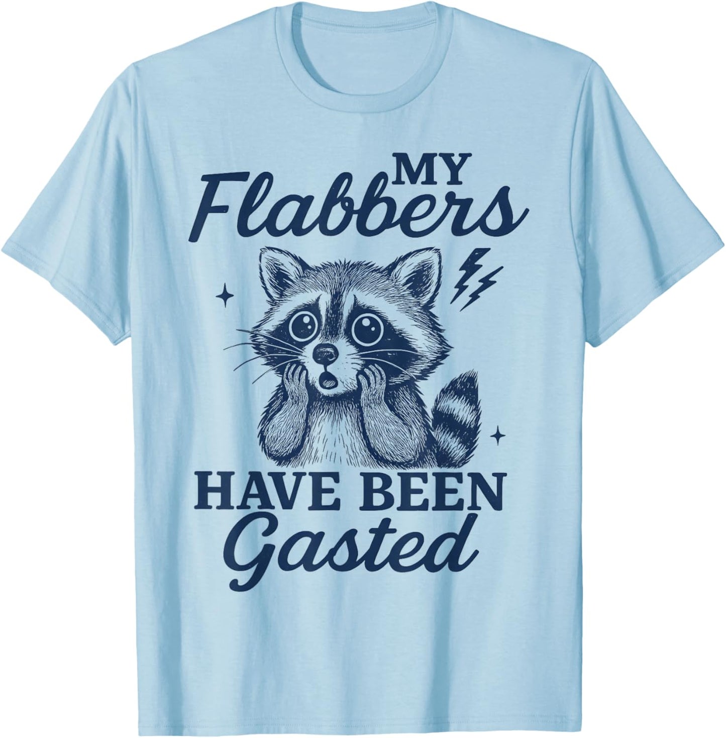 My Flabbers Have Been Gasted Funny Raccoon Flabbergasted T-Shirt - T-Shirt | Light Blue