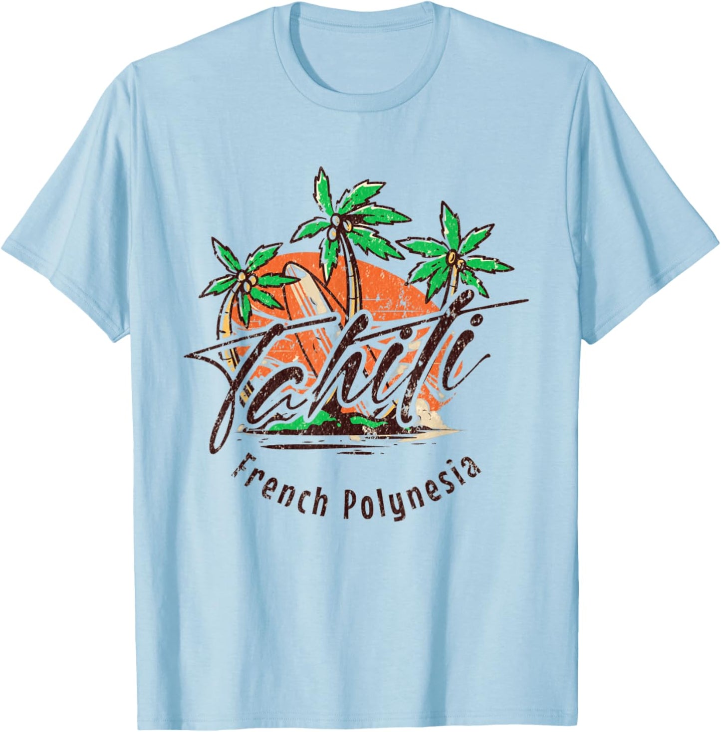 Retro Tahiti French Polynesia - Tahiti T-Shirt - T-Shirt | Light Blue