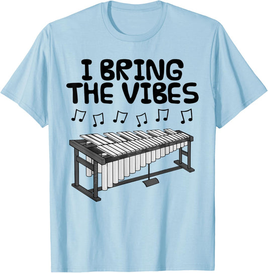 Vibraphone, I Bring The Vibes, Vibraphonist Percussion Funny T-Shirt - T-Shirt | Light Blue