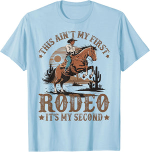 This Ain't My First Rodeo It's My Second Birthday Cowboy T-Shirt - T-Shirt | Light Blue