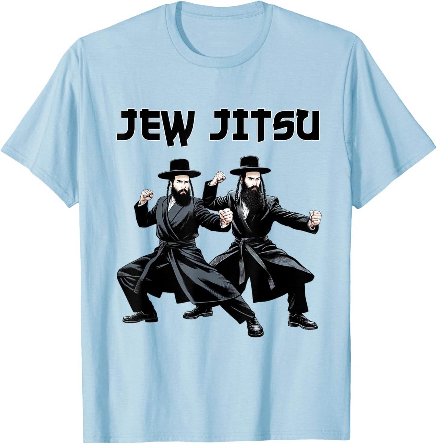 Funny Jewish Hanukkah Rabbi Horah Dance Jew Israel Shabbat T-Shirt - T-Shirt | Light Blue