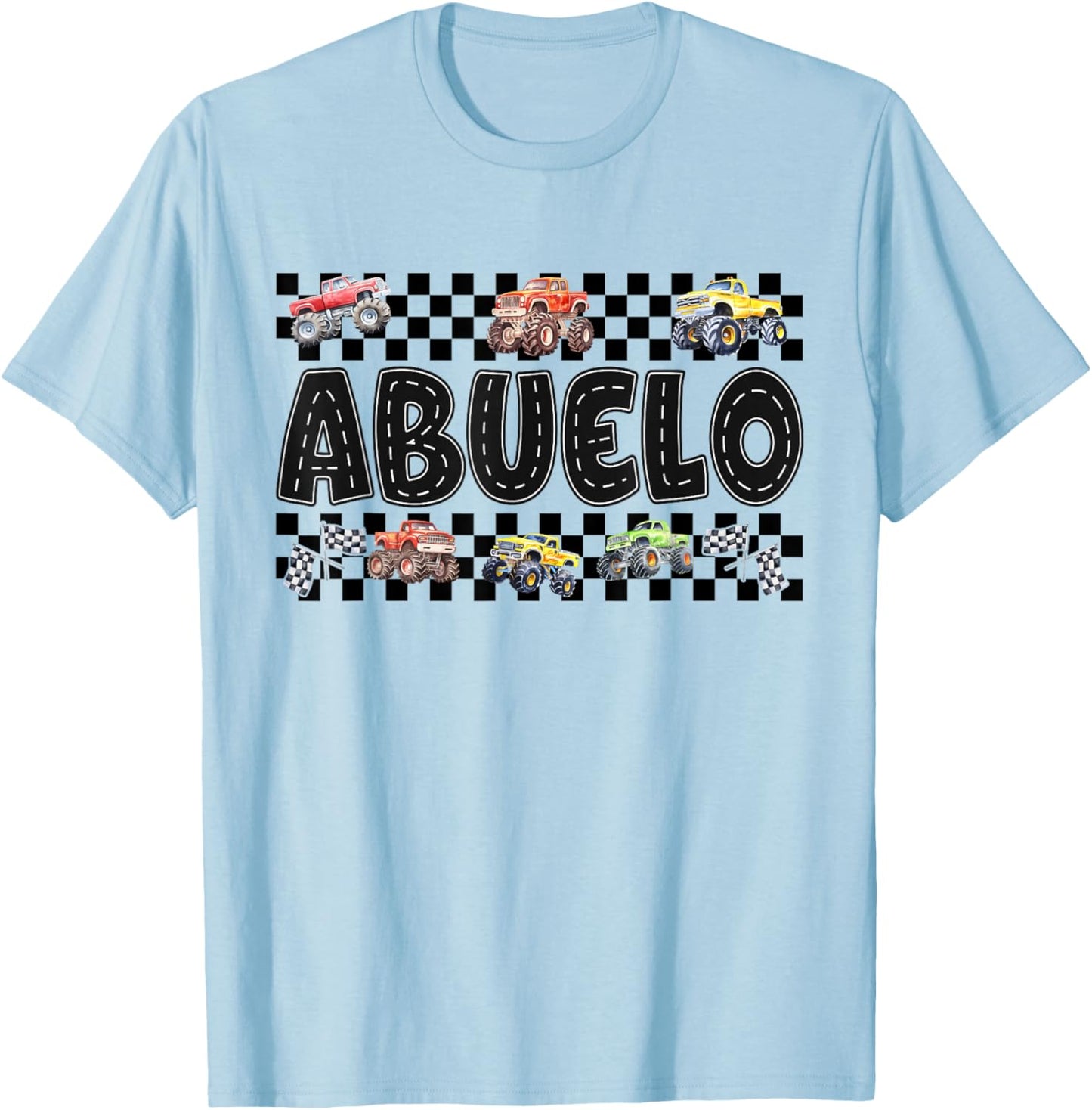 Abuelo Retro Monster Truck Family Crew Birthday Matching T-Shirt - T-Shirt | Light Blue