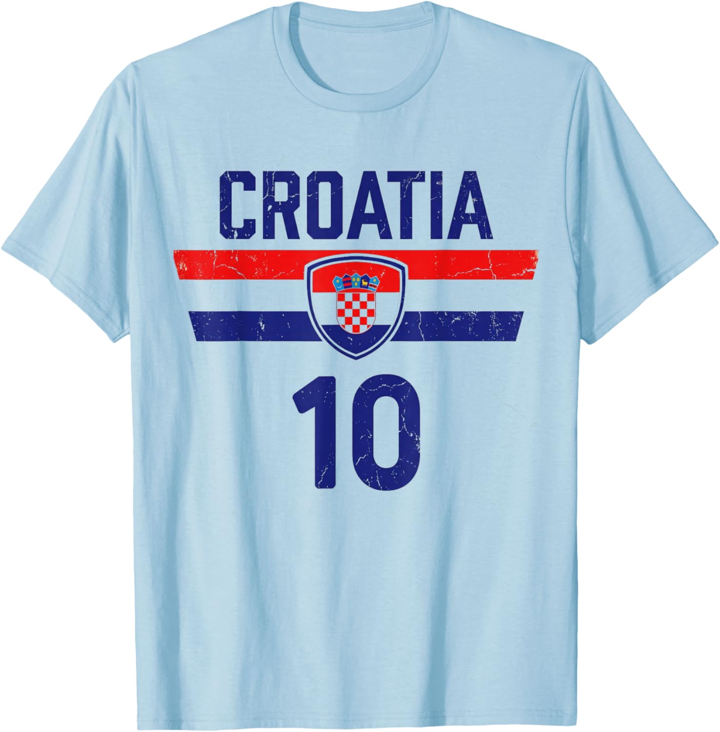 Croatia Hrvatska Flag Zagreb Croatian Jersey Retro T-Shirt - T-Shirt | Light Blue