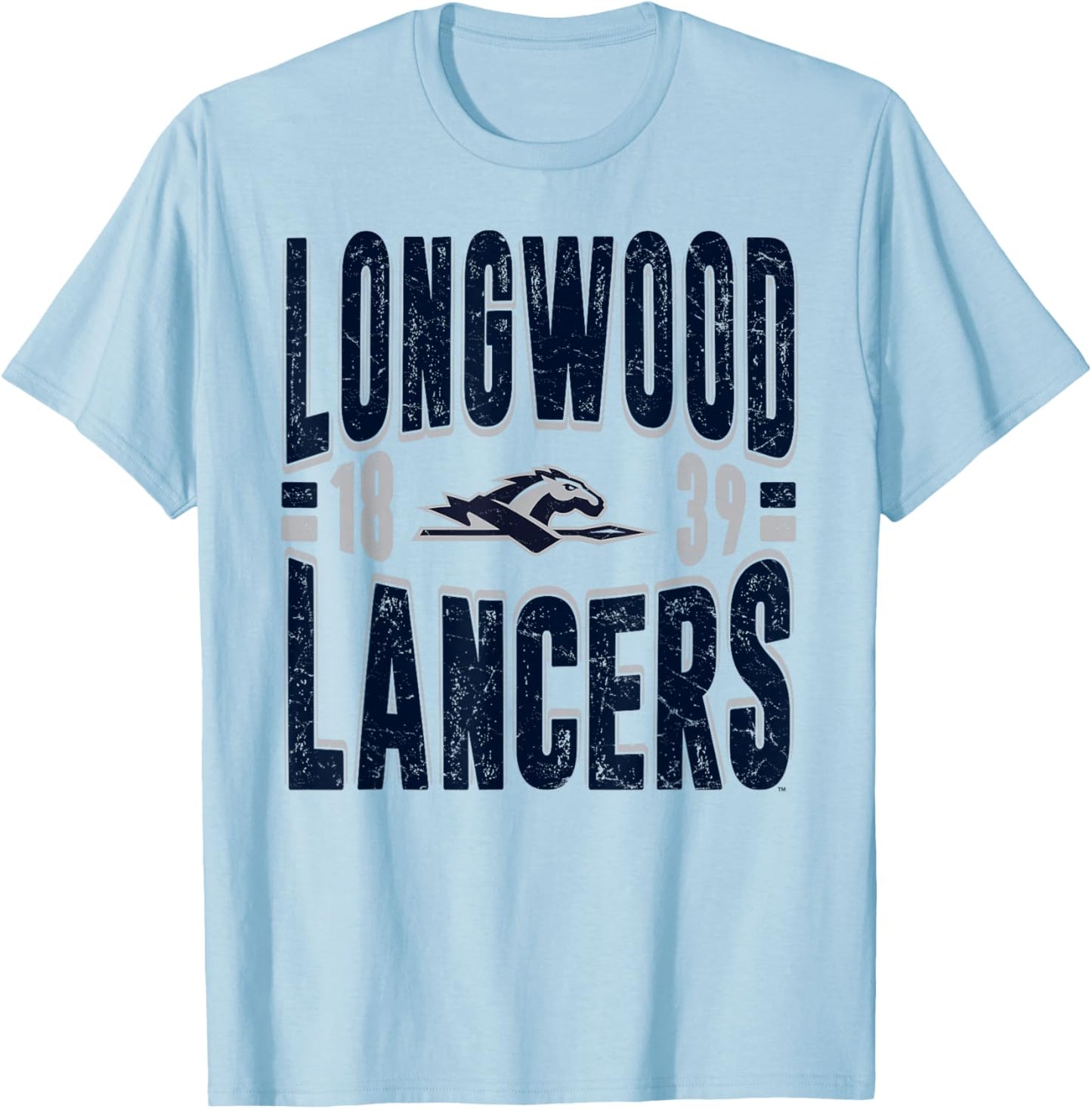 Longwood Lancers Vintage 90's Retro White T-Shirt - T-Shirt | Light Blue