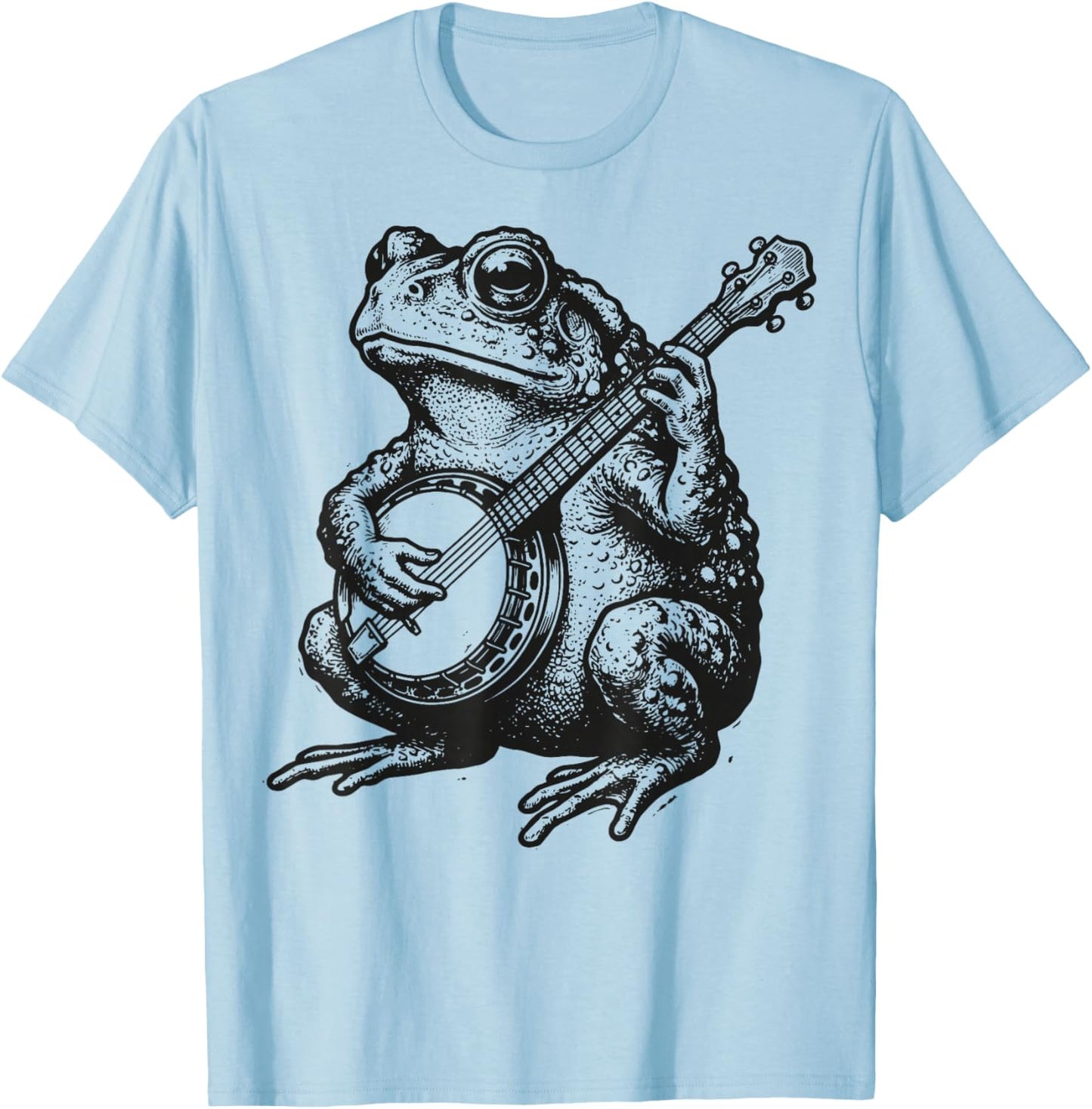 Frog Playing Banjo T-Shirt - T-Shirt | Light Blue