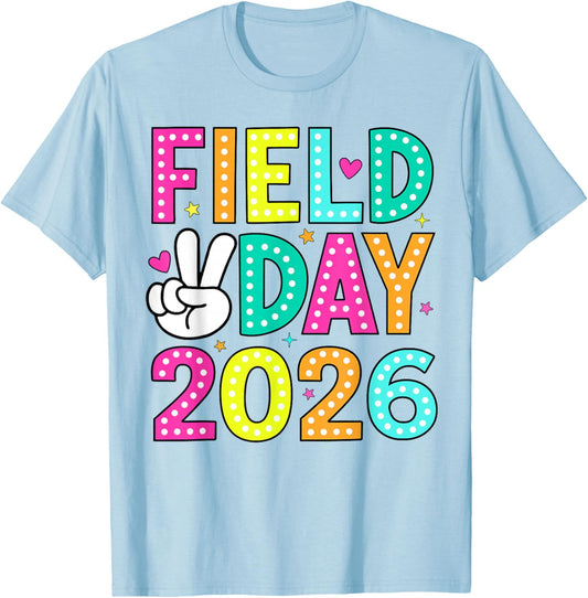 Field Day Team Teacher Boys Girls Kids Funny Field Day 2026 T-Shirt - T-Shirt | Light Blue