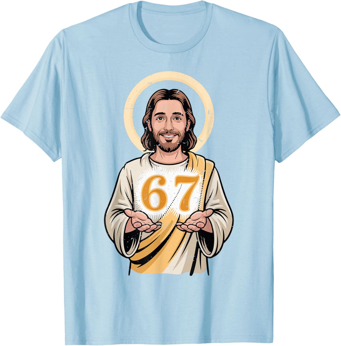 67 Jesus Christ Meme Christian Humor Funny Teen Boy Dad Joke T-Shirt - T-Shirt | Light Blue