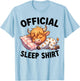 Kawaii Sleeping Highland Cow Official Sleepshirt Nightgown T-Shirt - T-Shirt | Light Blue