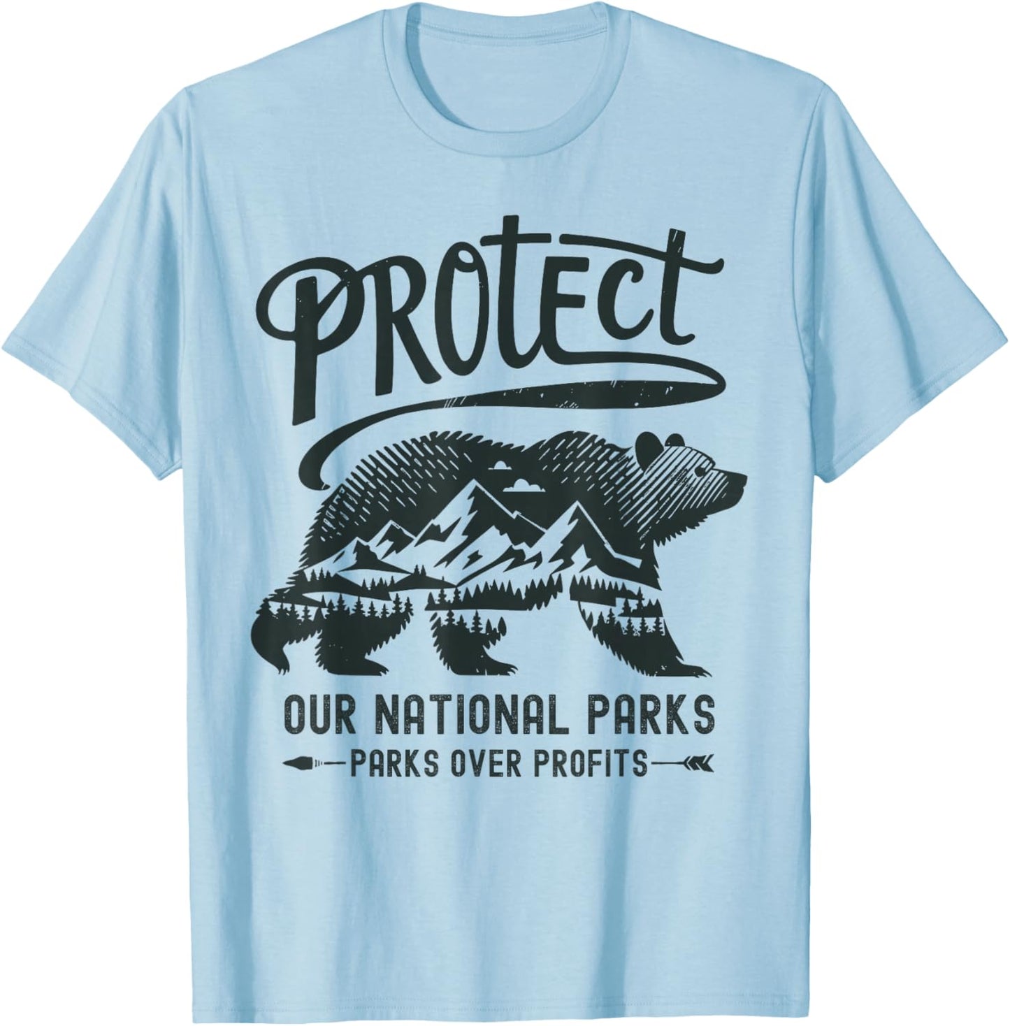 Protect Our National Parks Defund Doge Parks Not Profits T-Shirt - T-Shirt | Light Blue