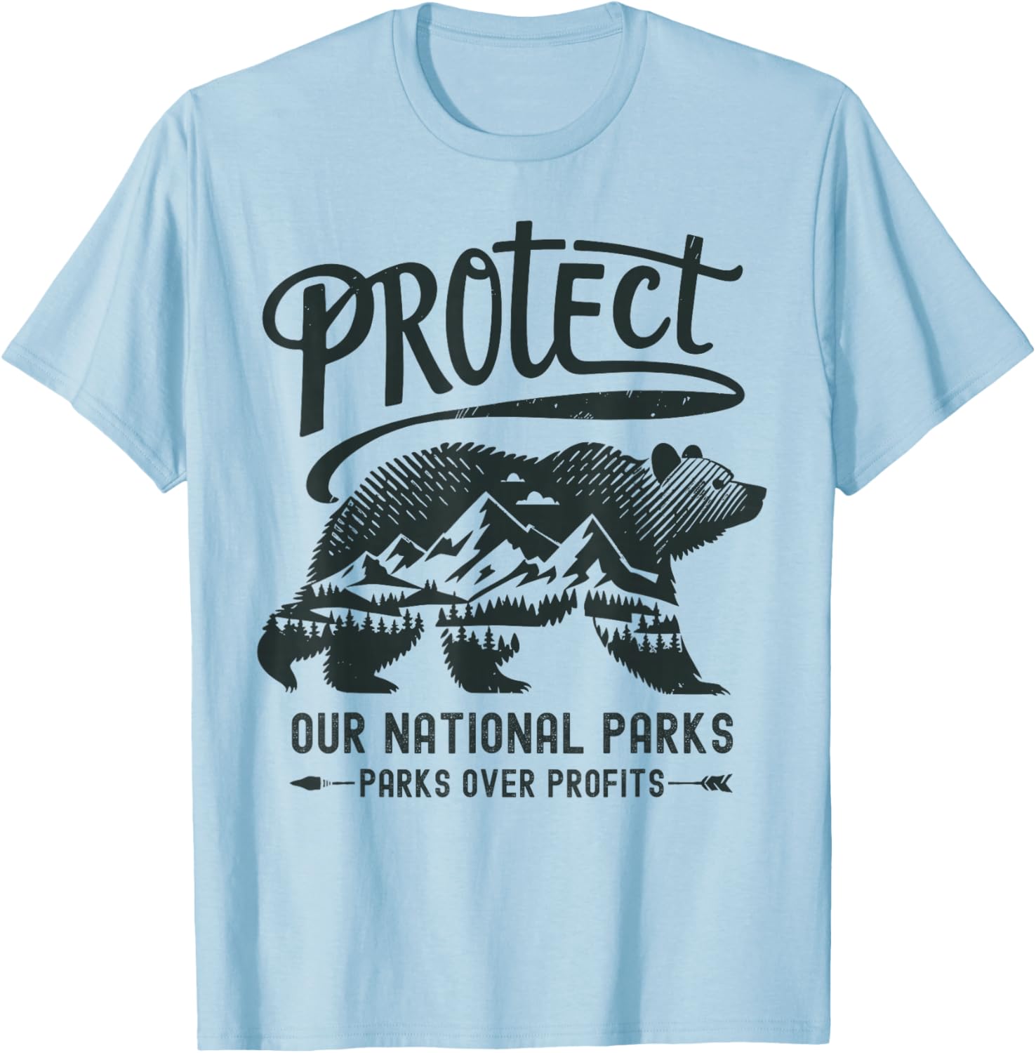 Protect Our National Parks Defund Doge Parks Not Profits T-Shirt - T-Shirt | Light Blue