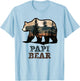 Papi Bear Vintage Retro Funny T-Shirt - T-Shirt | Light Blue