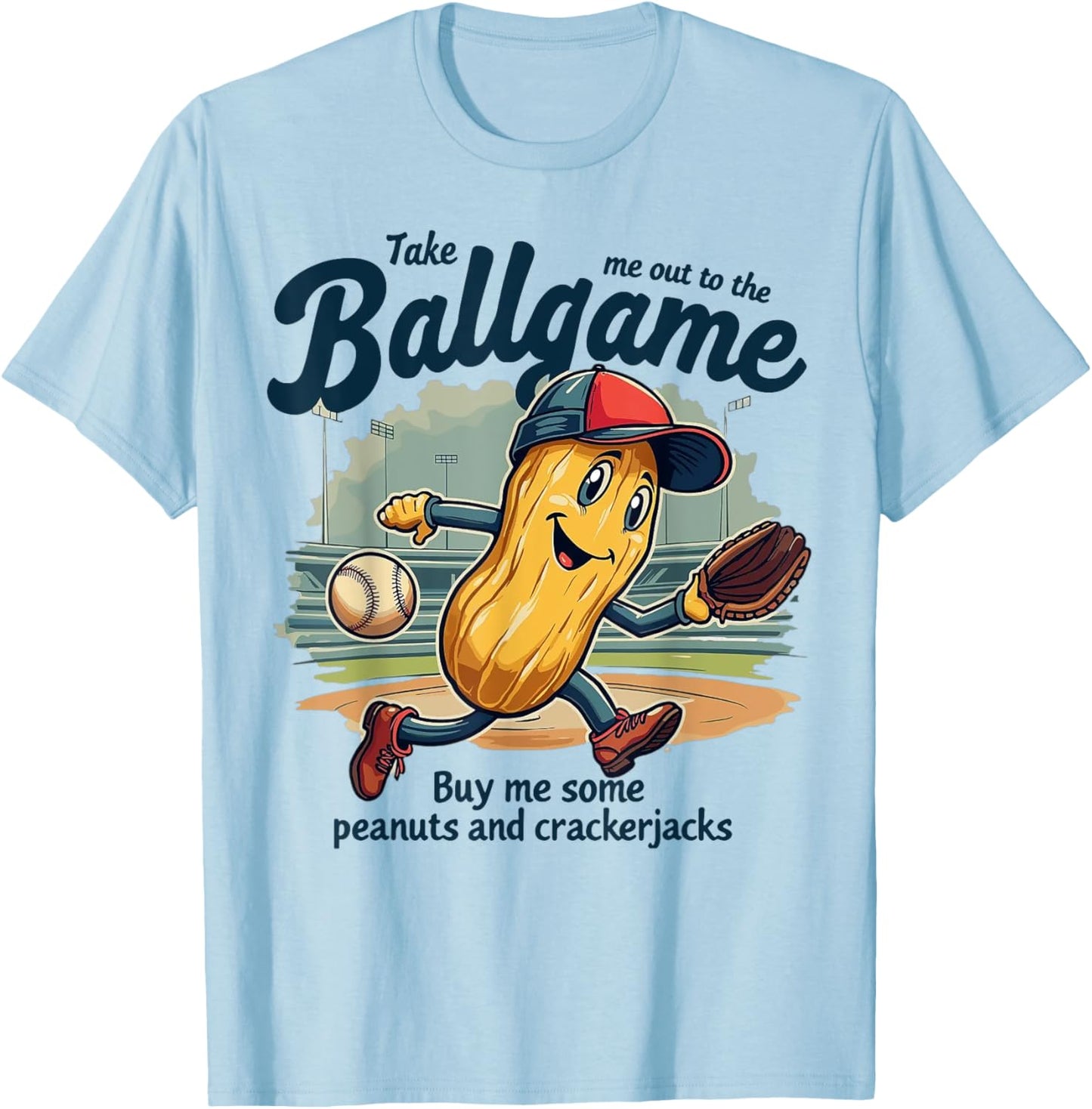 Take me Out The Ballgame Funny Baseball T-Shirt - T-Shirt | Light Blue