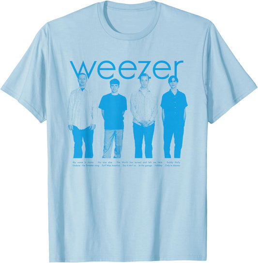 Weezer - Blue Album Anniversary Tracklist T-Shirt - T-Shirt | Light Blue