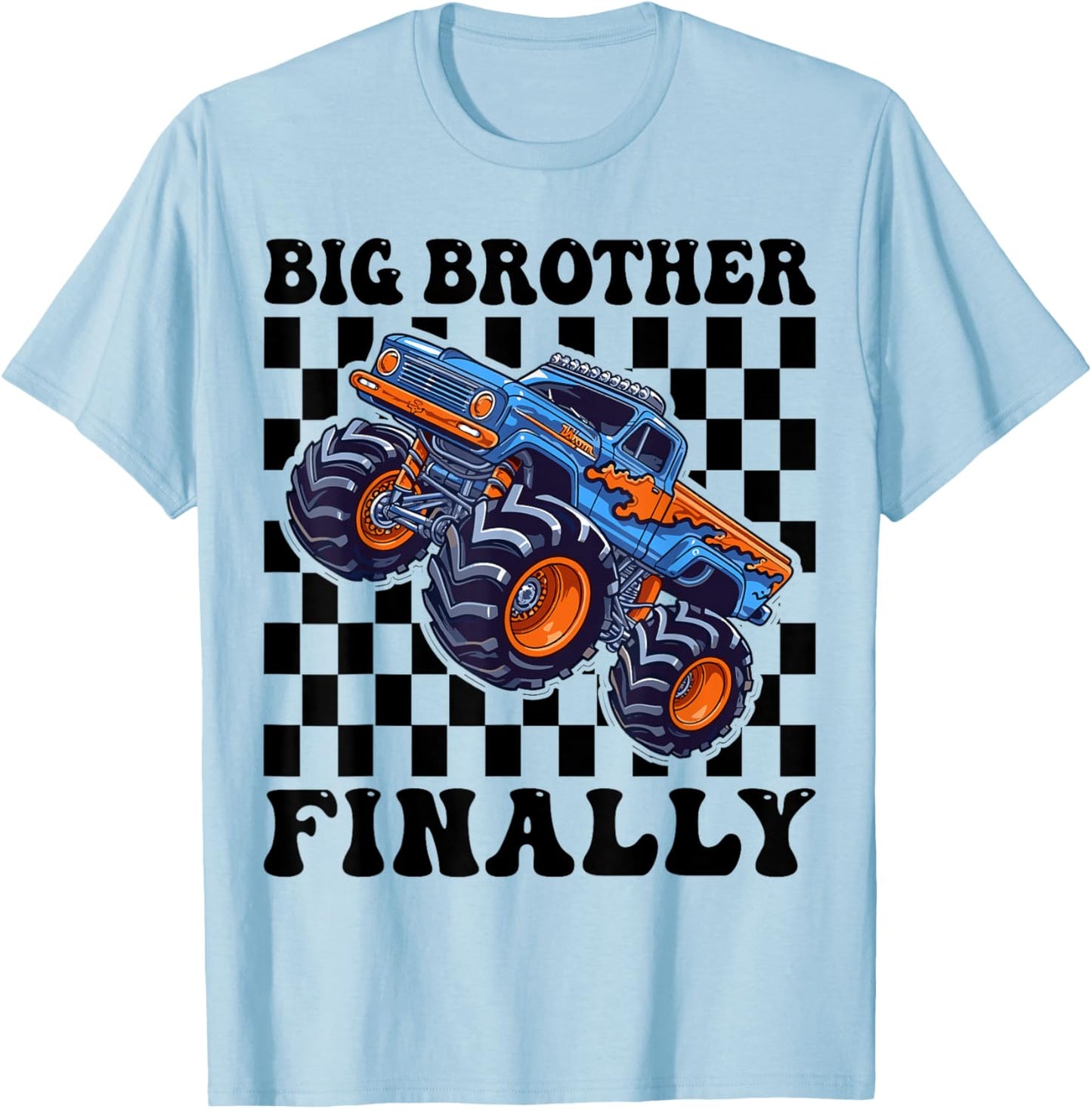 Big Brother Finally 2026 Announcement Monster Truck Boys Boy T-Shirt - T-Shirt | Light Blue