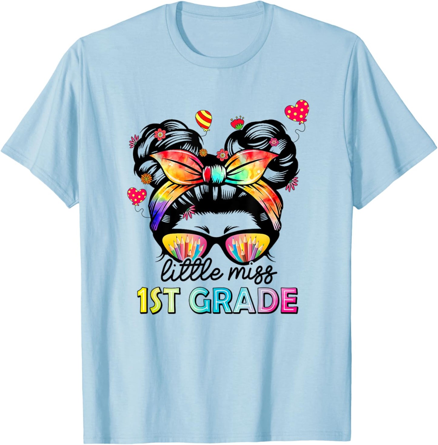 Little Miss First Grade Back To School 1st Grade Girls T-Shirt - T-Shirt | Light Blue