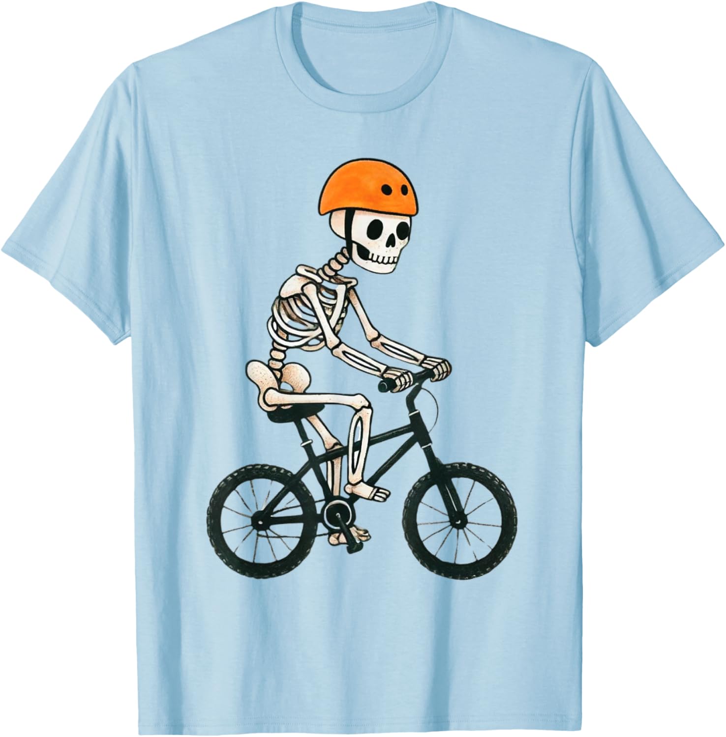 Skeleton Mountain Bike Halloween Costume Funny MTB Men Boys T-Shirt - T-Shirt | Light Blue