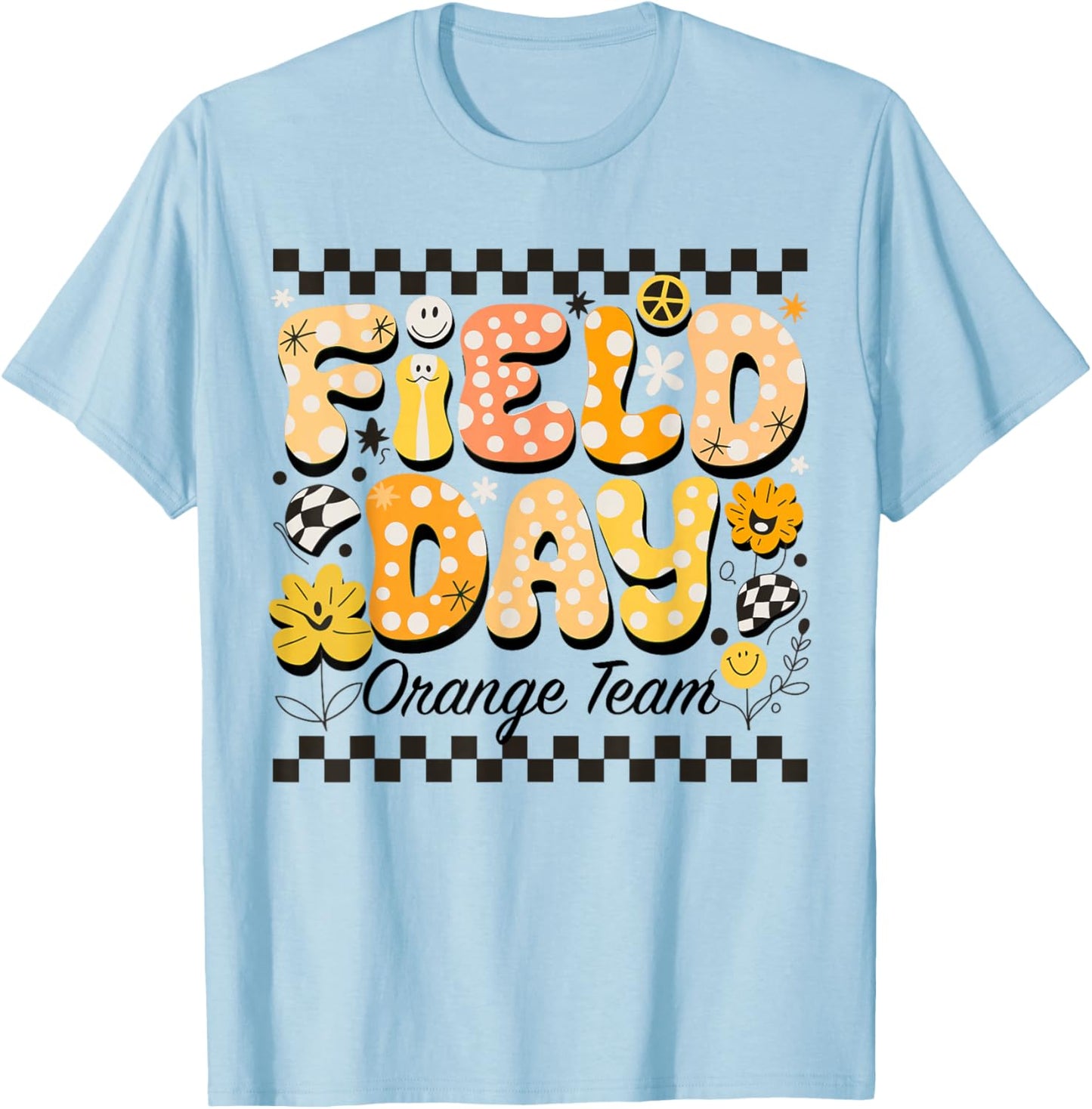 Field Day Orange Team Color Field Trip Team Game Competition T-Shirt - T-Shirt | Light Blue