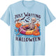 Funny Skeleton Just Waiting For Halloween T-Shirt - T-Shirt | Light Blue