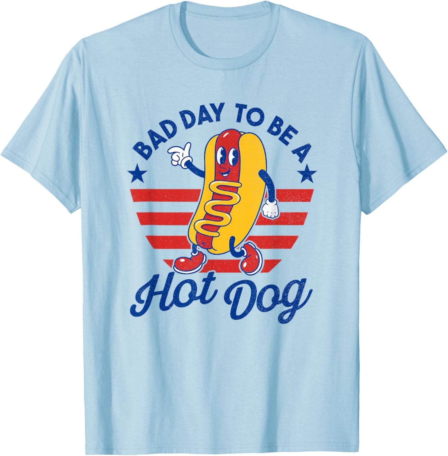 Bad Day to Be A Hot Dog Funny BBQ Grilling 4th of July T-Shirt - T-Shirt | Light Blue