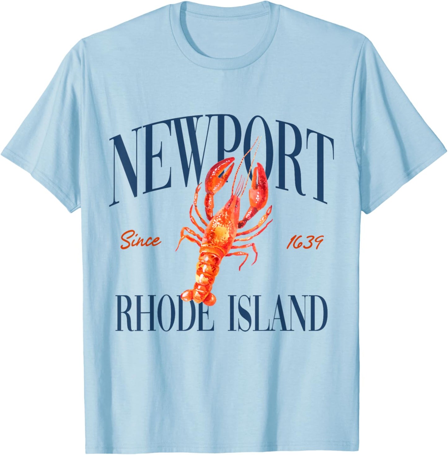 Newport Rhode Island Est. 1639 - Old Money, Aesthetic T-Shirt - T-Shirt | Light Blue