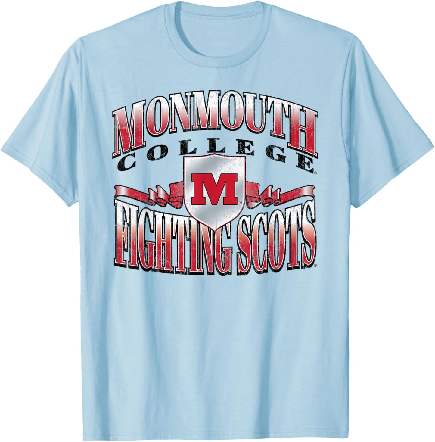 Monmouth College Fighting Scots Retro Class Heather Gray T-Shirt - T-Shirt | Light Blue