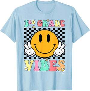 3rd Grade Vibes Back To School First Day Teachers Kids T-Shirt - T-Shirt | Light Blue