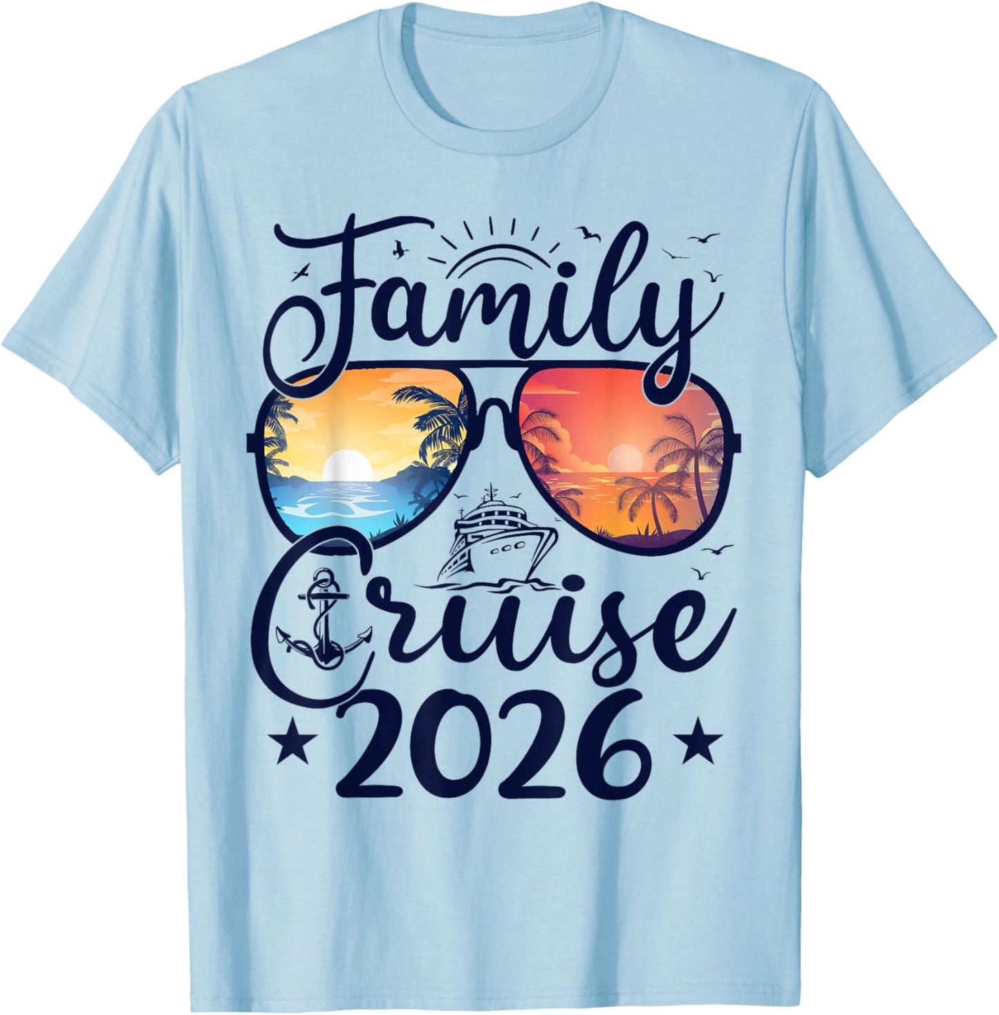 Family Cruise 2026 Summer Vacation Matching Family Cruise T-Shirt - T-Shirt | Light Blue