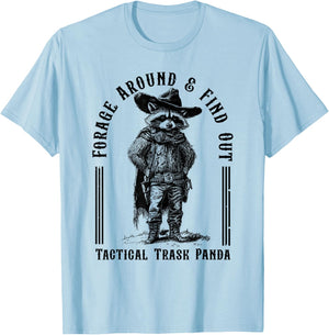 Forage Around & Find Out Tactical Trash Panda T-Shirt - T-Shirt | Light Blue